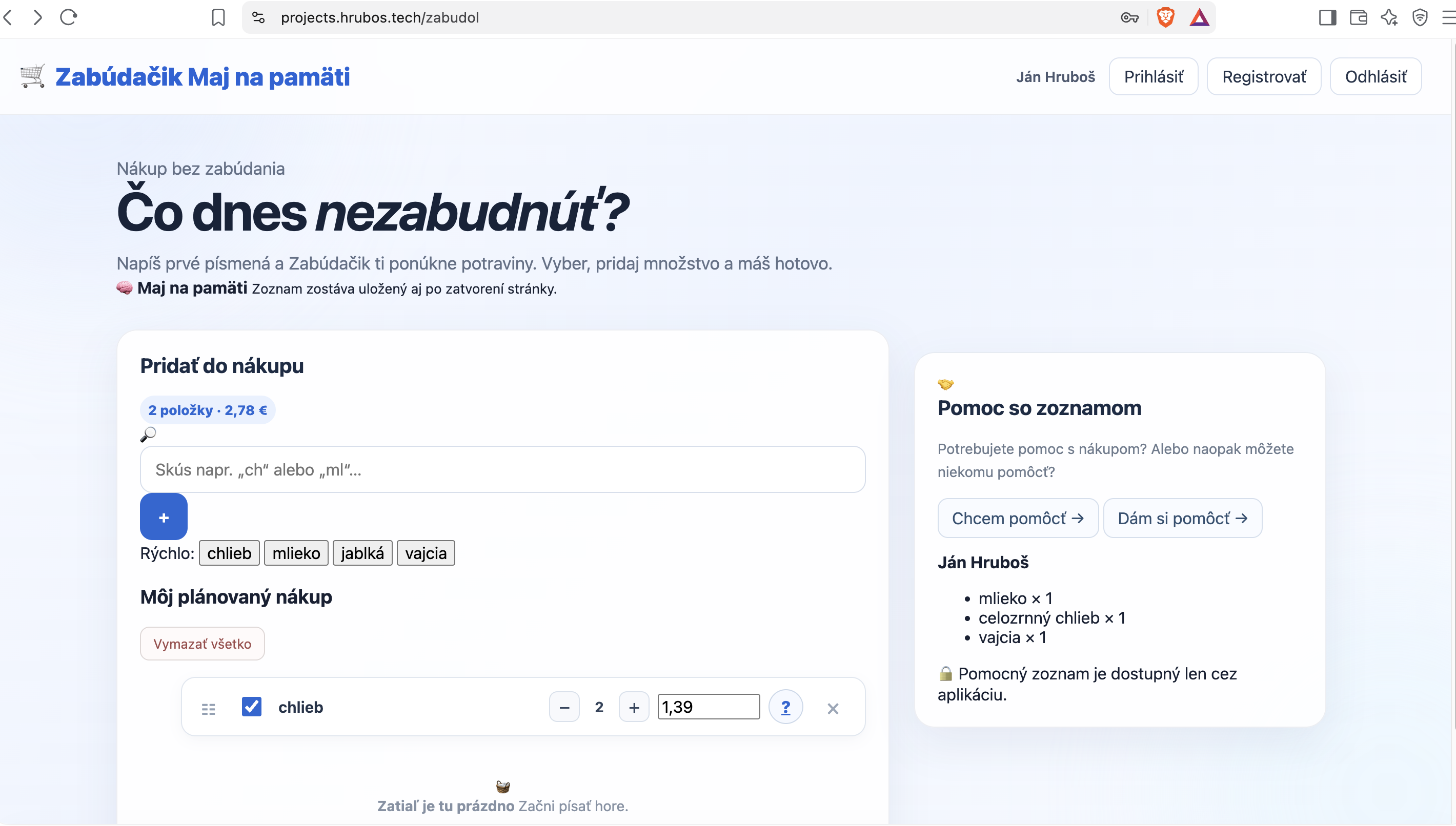 Okay, dnes štandardná údržba systému Laravel á spojenie Zabúdáčika so systémom Prometheus, teda sme využili v nakupovaní databázy Lidl, Kaufland a tiež Billa